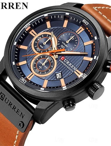 CURREN Herren Quarz Uhr Outdoor Sport Mode Armbanduhr Kalender Wasserdicht Dekorative Leder Uhr