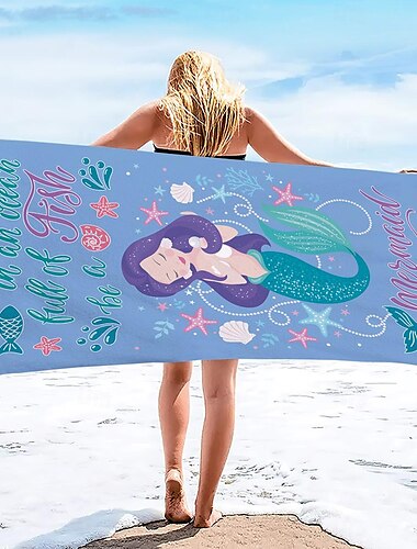  Strandtuch, schnelltrocknend, Welle, Kokosnusssaftbaum, tropische Regenwaldpflanze, bedruckte Strandtücher, Handtuch der Meerespflanzenserie, weiches und schnelltrocknendes Strandtuch, super