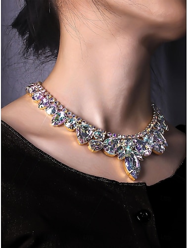  Fine Jewelry Rhinestones Women's Elegant Luxury Beads Wedding irregular Necklace For Wedding Party