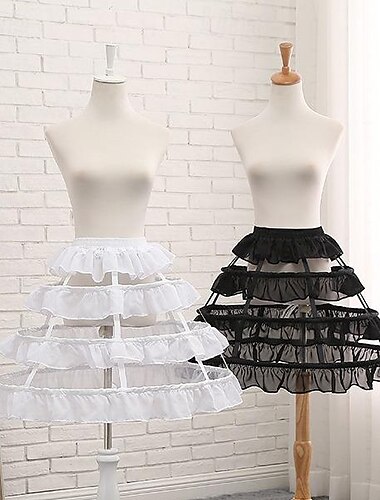 Cosplay Lolita Mi-long Jupe à cerceaux Sous jupe Crinoline Princesse Femmes Mascarade Soirée Enterrement de Vie de Jeune Fille Adulte Jupon