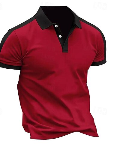  Herren Golfhemd Golfpolo Arbeit Casual Kargen Kurzarm Basic Modern Farbblock Patchwork Taste Frühling Sommer Regular Fit Wein Marinenblau Himmelblau Grau Golfhemd