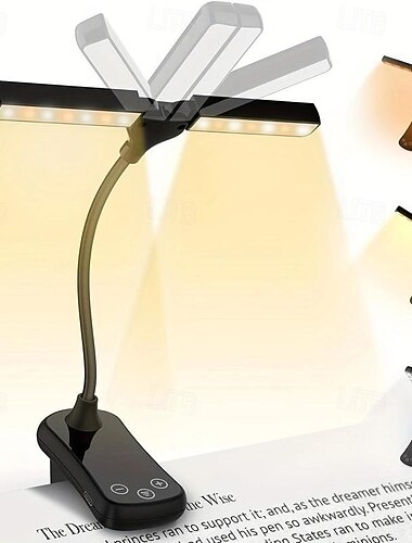  Lampe de lecture rechargeable 1 pièce, lumière LED réglable, petite lampe à clipser pour la lecture au bureau, cadeau de lecture nocturne parfait