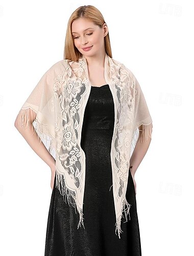  Omslagdoeken Damesomslag Elegant Bruids Mouwloos Polyester Bruiloftsomslagen Met Pure Kleur Voor Feest Lente zomer
