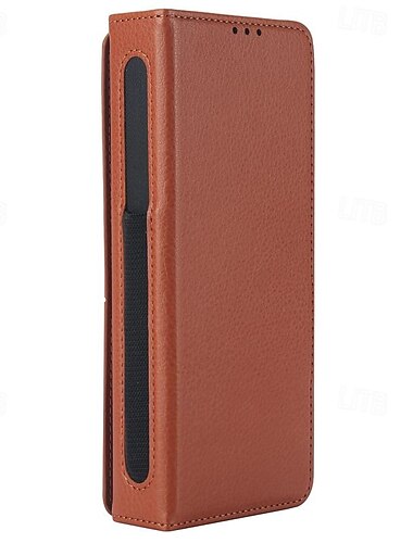  telefono Custodia Per Samsung Galaxy Piegatura a Z 7 Z Fold 6 Z Fold 5 Z Fold 4 Z Fold 3 Copertura Posteriore con Supporto con portapenne Slot per Carte Retrò PC Pelle PU