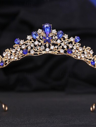  Kronen-Tiaras Stirnbänder Kopfbedeckung Strass Aleación Hochzeit Cocktail Elegant Luxus Mit Strass Kristall Verzierung Kopfschmuck Kopfbedeckung