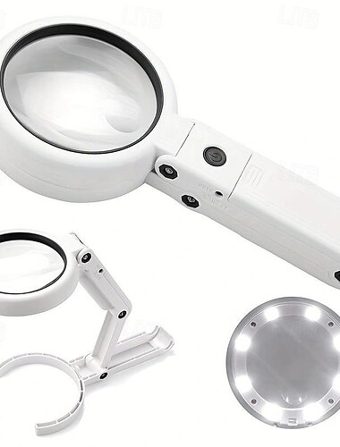  1pc 5x 11x support de grossissement chargement usb avec huit lumières LED support de poche type loupe de bureau lecture réparation appréciation polyvalente