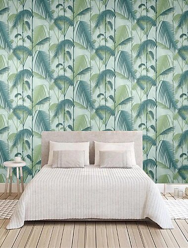  coole Tapeten Wandbild grüne Blätter Tapete Wandaufkleber Belag Druck Klebstoff erforderlich 3D-Effekt Leinwand Wohnkultur