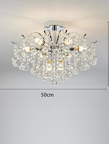  LED-Kronleuchter 42/50/60/80/100 cm 5/8/10/12/15 Köpfe, Glühbirne nicht enthalten, galvanisiertes Finish, Kristallmetall, moderner zeitgenössischer Stil, Schlafzimmer, Esszimmer, Mini-Pendelleuchte,