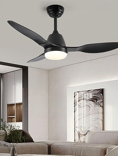  led-plafondventilator 1-lichts 105 cm enkel ontwerp eilandontwerp 3-kleurig licht metaal gegalvaniseerde geverfde afwerkingen moderne slaapkamer in Scandinavische stijl 110-240v