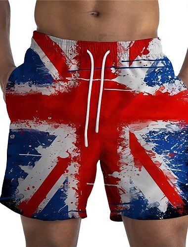  Independence Day 4 juli Amerikaanse Vlag Sportkleding Strandshorts Amerikaanse Vlag Harajuku Grafisch Kawaii Voor Voor heren Volwassenen Maskerade 4 juli 3D afdrukken Festival