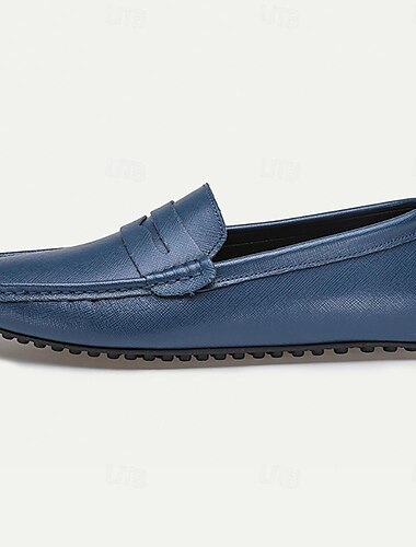  Herren Loafer & Slip On Komfort-Müßiggänger Penny Loafers Leder Komfortabel Rutschfest Halbschuhe Silber Schwarz Weiß