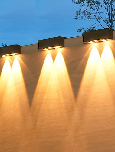  Applique murale LED solaire super lumineuse extérieure ip65 étanche lumière de jardin disposition de la cour lampe murale atmosphère de cour domestique lumière de lavage murale 1/2/4 pièces