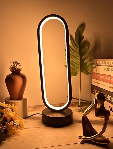  1 moderne Tischlampe mit Fragezeichen, dimmbares LED-Tischlicht mit Touch-Steuerung und Schalter, 5 V-USB-betrieben für Schlafzimmer, Büro, Bücherregal, Wohnzimmer, Heimdekoration