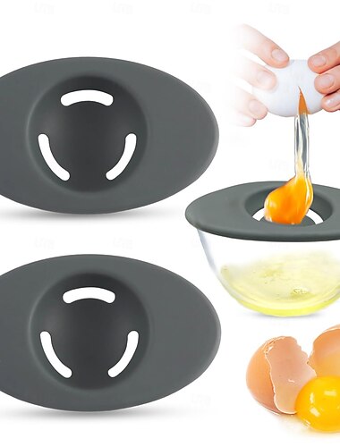  Separadores de huevos de silicona, separador de clara de huevo de silicona para alimentos, separador de clara de huevo de 3 ranuras de yema para hornear, herramienta imprescindible para separar huevos