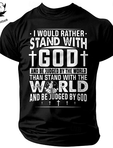  Herren T Shirt T-Shirt Schrift Zitate & Sprüche Kreuz Rundhalsausschnitt Bekleidung 3D-Druck Strasse Täglich Sport Kurzarm Modisch