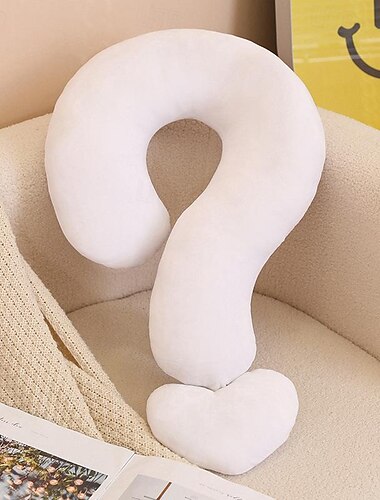  Fragezeichen-Reise-Nackenkissen, Memory Foam-Flugzeugkissen für den Nacken von Erwachsenen/Kindern&amp;Rückenstützkissen, leichtes Kissen für Zuhause, Büro, Camping, Schlafen, orange