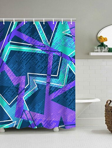  Shower Curtain with Hooks 180cm*180cm(70"*70") Polyester Washable Waterproof Pattern Bathroom Bathtub Decor Abstract
