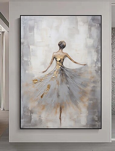  abstraktes strukturiertes Ballerina-Ölgemälde handgemalt figurative tanzende Mädchen Wandkunst extra großes Gemälde Impressionismus Firl Home dekorative Wandkunst Ölgemälde