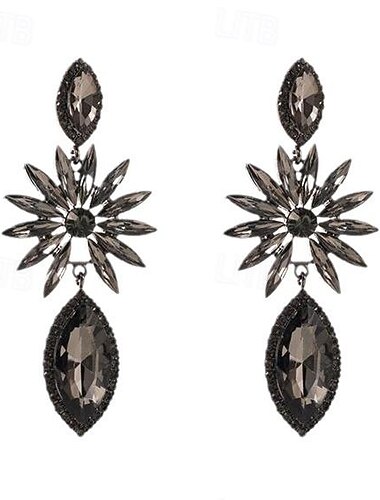  Női Függők Mértani Lógó Értékes Szüret Egyszerű Hamis gyémánt Fülbevaló Ékszerek Ezüst / Fekete / Arany Kompatibilitás Esküvő Parti Ajándék 1 pár