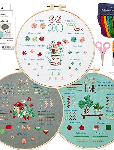  Handgemachte Stickerei DIY Material Tasche Training Handtasche Lu Stickerei Anfänger Nadel und Faden Set Tasche Kreuz Stickerei Hängen Bild