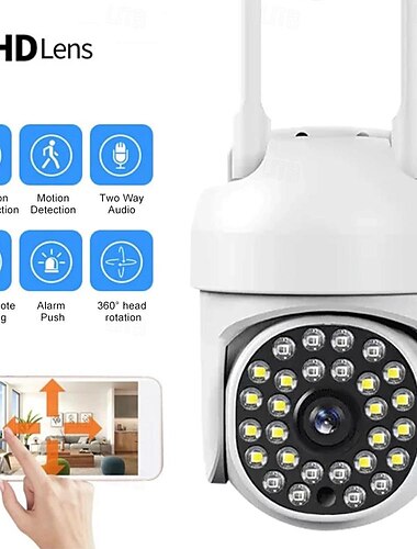  Caméra de survalance wifi, protection de sécurité, panorama 1080p, vision nocturne intelligente, caméscope d'interphone de sécurité à domicile, 360
