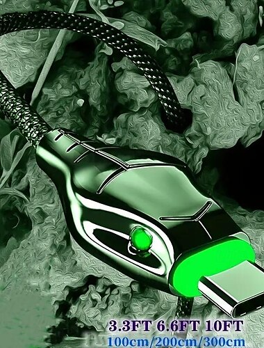  O cabo de dados da lâmpada de cabeça de cobra de liga de zinco 100w é adequado para cabo de dados de carga rápida tipo c black mamba 5a