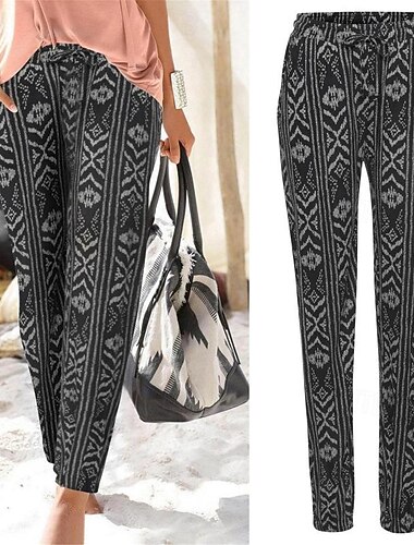  Damen Hosen Hose Jogginghose Casual Lang Graphic Seitentaschen Bedruckt Atmungsaktivität Komfortabel Mikro-elastisch Wochenende Weiß Rosa Grau Frühling Sommer Regular Fit
