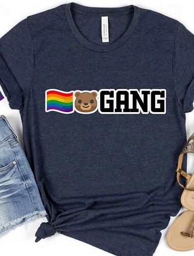 LGBTQ T-Shirt Camisas del Orgullo Arco iris Pandilla de osos lesbiana Homosexuales Para Unisexo Adulto Víspera de Todos los Santos Carnaval Mascarada Estampado en caliente Desfile del orgullo Mes del