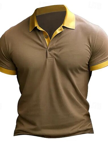  Bărbați Cămașă de golf polo de golf Muncă Casual Rever Manșon scurt De Bază Modern Bloc Culoare Peteci Buton Primavara vara Fit regulat Roșu Vin Negru Albastru piscină Maro Cămașă de golf