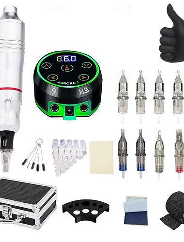  BaseKey Professionelles Tattoo Kit Tätowiermaschine - 1 pcs Tattoo-Maschinen, Professionell / Geräuscharm / Multi-Funktions- Aleación de Aluminio 18 W Tätowierungs-Stift