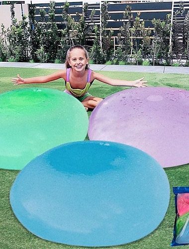  5 قطعة كرة فقاعات عملاقة قابلة للنفخ بالونات مياه كبيرة على شكل كرة شاطئ وحمام سباحة ألعاب الشاطئ للأطفال والكبار وألعاب مائية خارجية ومستلزمات الحفلات