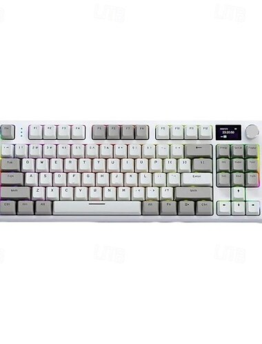  K86 kabellose, Hot-Swap-fähige mechanische Tastatur Bluetooth/2,4G mit Anzeigebildschirm und Lautstärkeregler für Spiele und Arbeit