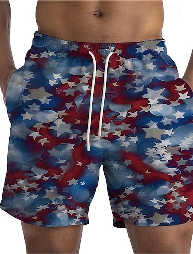  Tag der Unabhängigkeit 4. Juli USA Flagge Sportbekleidung Strandshorts USA Flagge Harajuku Grafik Kawaii Für Herren Erwachsene Maskerade 4. Juli 3D-Druck Festival