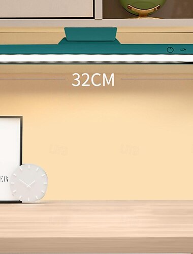  1 wiederaufladbare LED-Schreibtischlampe mit Touch-Steuerung, LED-Leselicht, 2000 mAh batteriebetrieben, dreifarbiger Touch-Magnet, abnehmbar und tragbar