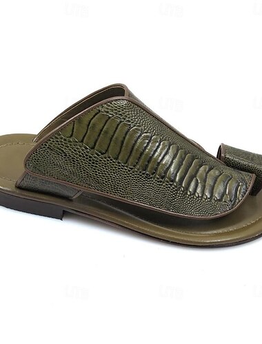  Schwarze arabische Sandalen aus Kunstleder für Herren – traditionelle Slipper mit Zehenschlaufe, bequemes und stilvolles Freizeitschuhwerk für den Sommer und den Alltag
