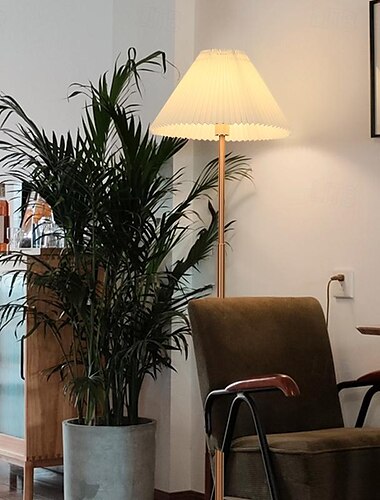  Einfache holz moderne nordic massivholz wohnung haus innen boden lampe stoff schatten e27 nacht lampe holz dunkles holz