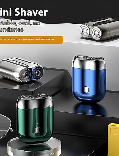  Mini rasoir électrique de voyage pour hommes, rechargeable par usb, lames lavables, rasoir pour barbe et visage, de poche, pour voiture et maison
