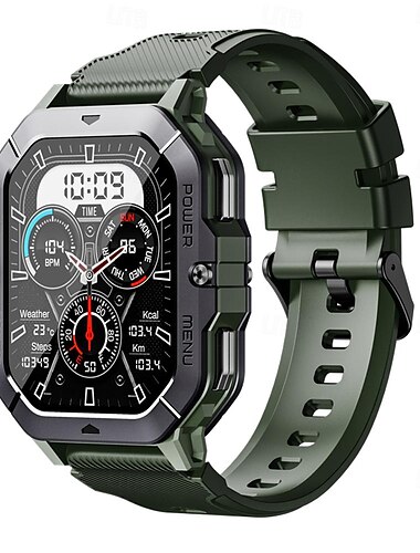 696 C28 Smartwatch 2.02 Zoll Smart-Armband Bluetooth Schrittzähler Anruferinnerung Schlaf-Tracker Kompatibel mit Android iOS Herren Freisprechanlage Nachrichterinnerung IP 67 42mm Uhrengehäuse