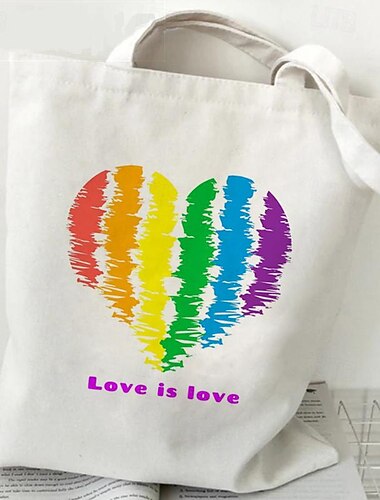  LMBT LMBTQ LGBT büszkeség Meleg büszkeség Szivárvány zászló Vászontáska Felnőttek Férfi Női Alkalmi Alkalmi / Napi Álarcos mulatság Egyszerű Halloween jelmezek