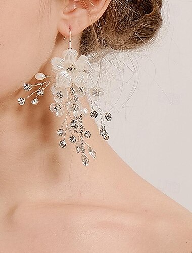  Mujer Pendientes cortos Pendientes colgantes Pendients de aro Geométrico Forma de flor Elegante Estilo lindo Lujo Romántico Aretes Joyas Plata Para Boda Fiesta Aniversario San Valentín Pedida Fiesta