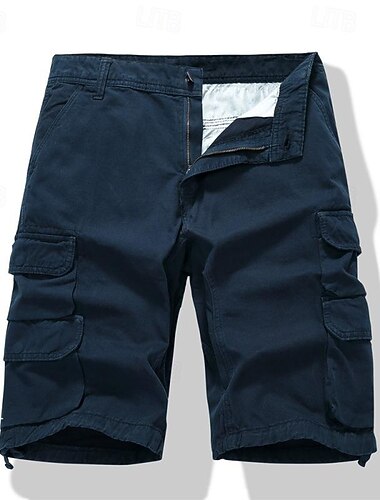  Per uomo Pantaloncini tattici Pantaloncini modello cargo Pantaloncini Bottoni Multi tasca Liscio Indossabile Breve Esterno Giornaliero Per uscire Di tendenza Classico Nero Verde militare