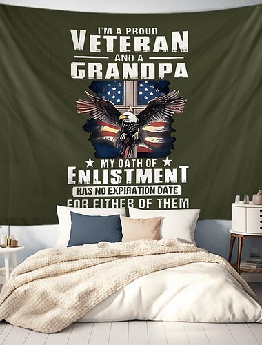  Veteranentag Wandteppich Adler Wandkunst großer Wandteppich Wanddeko Foto Kulisse Decke Vorhang Home Schlafzimmer Wohnzimmer Dekoration