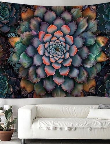  Mandala Boho Sukkulenten Wandteppich Wanddekoration großer Wandteppich Wanddeko Fotografie Kulisse Decke Vorhang Home Schlafzimmer Wohnzimmer Dekoration