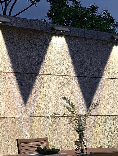  LED Außenwandleuchte Solarlampen Solar-Deck-Lampe für den Außenbereich, Wandwaschlicht, Stufenlicht, wasserdichte LED-Wandlampe, Garten, Veranda, Hof, Zaun, Wand, Landschaftsdekoration, 2/4 Stück