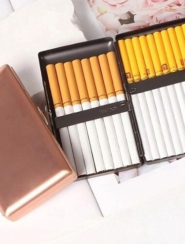  étui à cigarettes en métal, léger et portable, résistant à la pression, peut contenir 20 cigarettes