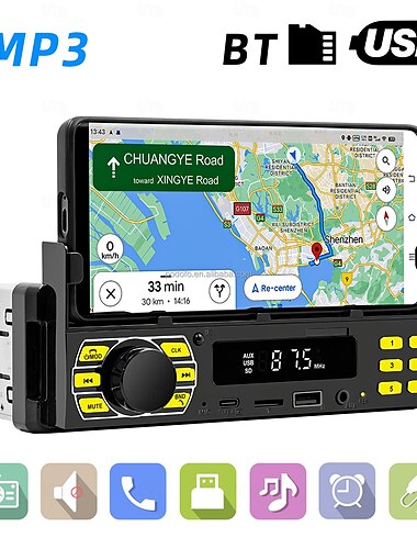  fyautoper Auto Bluetooth MP3-Player Multifunktions-U-Disk-Karte HD verlustfreie Musik Auto FM Radio