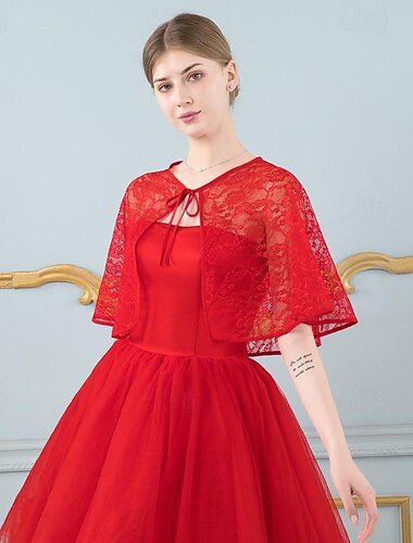  Schals Wickeltücher für Frauen Bolerojacke Elegant Brautkleidung Halbe Ärmel Polyester Hochzeit Schals Mit Pure Farbe Für Party Frühling Sommer