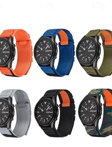  Ремешок для часов для Samsung Galaxy Watch 7/6/5/4 40/44mm, Galaxy Watch 5 Pro 45mm, Galaxy Watch 6/4 Classic 42/46/43/47mm, Watch 3, Active 2, Gear S3 S2 Нейлон Замена Ремень