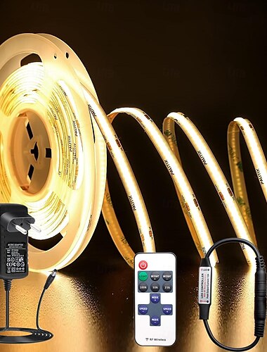  5 m Conjuntos de luces 1600 LED COB 8 mm 1 13 teclas de control remoto 1 X 12V 3A fuente de alimentación Blanco Cálido Blanco Blanco Neto Tiras de Luces LED Fiesta Vacaciones Auto-Adhesivas 12 V