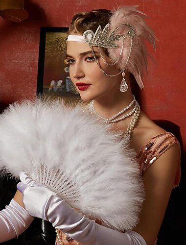  1920-as évek A nagy Gatsby Felszerelések Flapper fejpánt A nagy Gatsby Esküvői Vendég Gallér nélküli Női Mindszentek napja Farsang Álarcos mulatság Parti Álarcos mulatság Esküvői fogadás Felnőttek